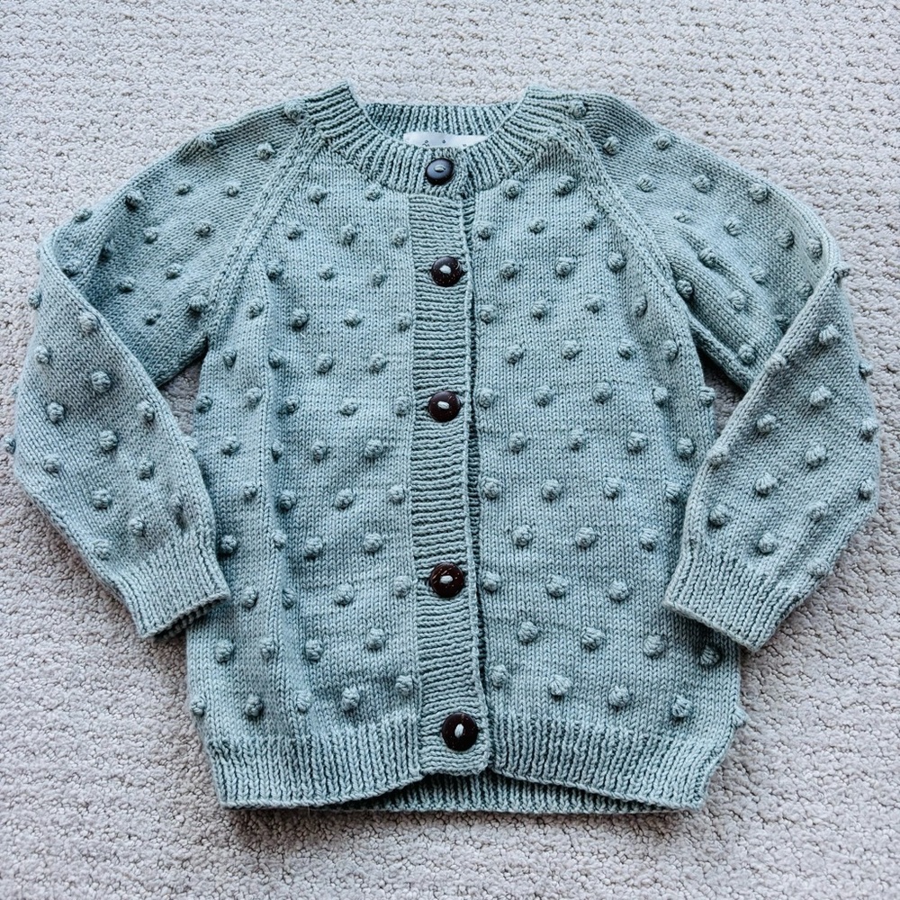 Shirley Bredal popcorn bubble cardigan in light blue